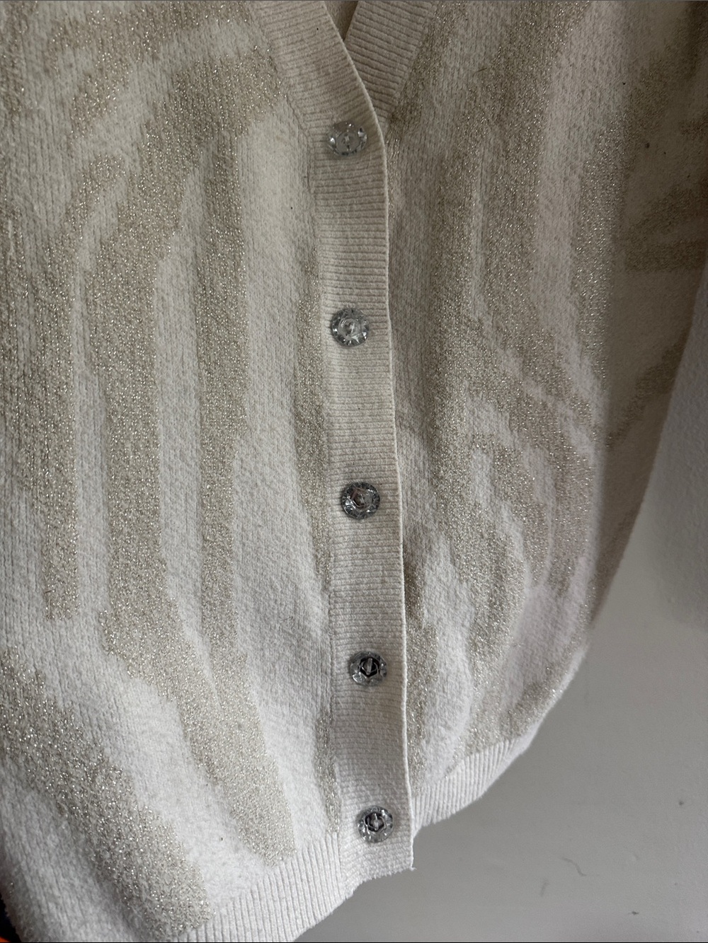 sofia by sofia vergara Cream Button-Front V-Neck Cardigan - Picture 3 of 3